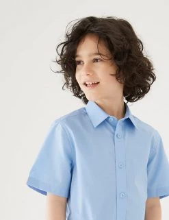 M&S Collection 3pk Boys' Easy Iron School Shirts (2-16 Yrs) -School Uniform Sales Store SD 04 T76 5812 E0 X EC 0