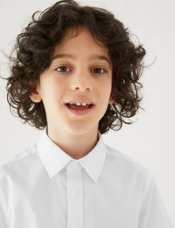 M&S Collection 3pk Boys' Easy Iron School Shirts (2-16 Yrs) -School Uniform Sales Store SD 04 T76 5812 Z0 X EC 1