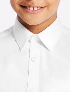 M&S Collection 3pk Boys' Easy Iron School Shirts (2-16 Yrs) -School Uniform Sales Store SD 04 T76 5812 Z0 X EC 2