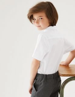 M&S Collection 3pk Boys' Slim Easy Iron School Shirts (2-16 Yrs) -School Uniform Sales Store SD 04 T76 5813 Z0 X EC 2