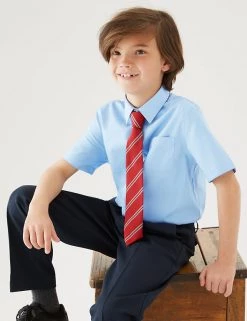 M&S Collection 2pk Boys' Non-Iron School Shirts (2-18 Yrs) -School Uniform Sales Store SD 04 T76 5871 E0 X EC 0