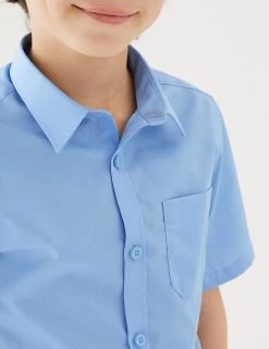 M&S Collection 2pk Boys' Slim Fit Non-Iron School Shirts (2-18 Yrs) -School Uniform Sales Store SD 04 T76 5883 E0 X EC 1