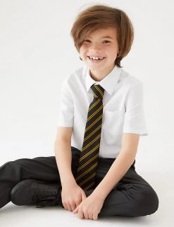 M&S Collection 2pk Boys' Cotton Regular Fit School Shirts (2-18 Yrs)