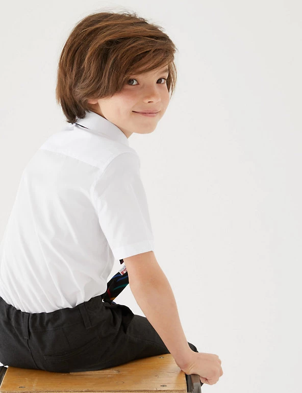M&S Collection 3pk Boys' Easy Dressing Easy Iron School Shirts (3-18 Yrs) 6 M&S Collection 3pk Boys' Easy Dressing Easy Iron School Shirts (3-18 Yrs) - Image 4