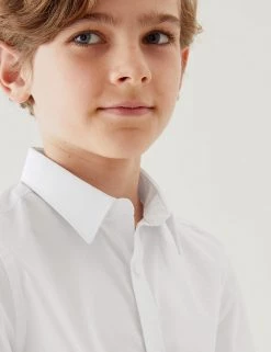 M&S Collection Boys' 2pk Skinny Fit Stretch School Shirts (2-18 Yrs) -School Uniform Sales Store SD 04 T76 5895 Z0 X EC 1