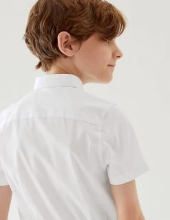 M&S Collection Boys' 2pk Skinny Fit Stretch School Shirts (2-18 Yrs) -School Uniform Sales Store SD 04 T76 5895 Z0 X EC 2