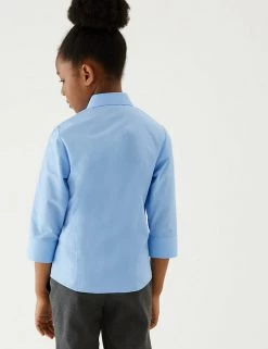 M&S Collection 2pk Girls' 3/4 Sleeve Easy Iron School Shirts (2-16 Yrs) -School Uniform Sales Store SD 04 T76 5924 E0 X EC 1