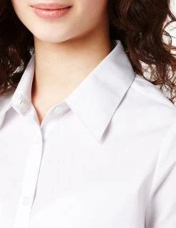 M&S Collection 2pk Girls' Cap Sleeve Easy Iron School Shirts (2-16 Yrs) -School Uniform Sales Store SD 04 T76 5930 Z0 X EC 4