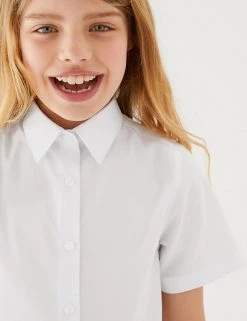 M&S Collection 3pk Girls' Longer Length Easy Iron School Shirts (4-18 Yrs) -School Uniform Sales Store SD 04 T76 5946L Z0 X EC 1