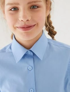 M&S Collection 3pk Girls' Easy Iron School Shirts (2-16 Yrs) -School Uniform Sales Store SD 04 T76 5946 E0 X EC 1