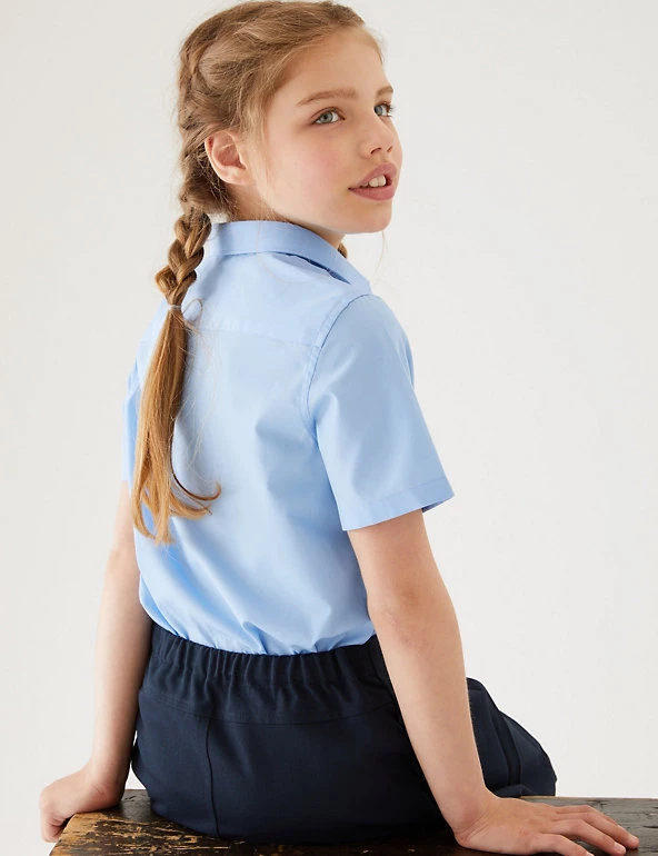 3pk Girls' Slim Fit Easy Iron School Shirts (2-16 Yrs) 11 3pk Girls' Slim Fit Easy Iron School Shirts (2-16 Yrs) - Image 9