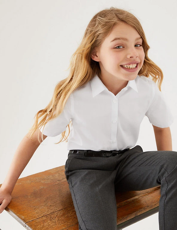 3pk Girls' Slim Fit Easy Iron School Shirts (2-16 Yrs) 3 3pk Girls' Slim Fit Easy Iron School Shirts (2-16 Yrs)