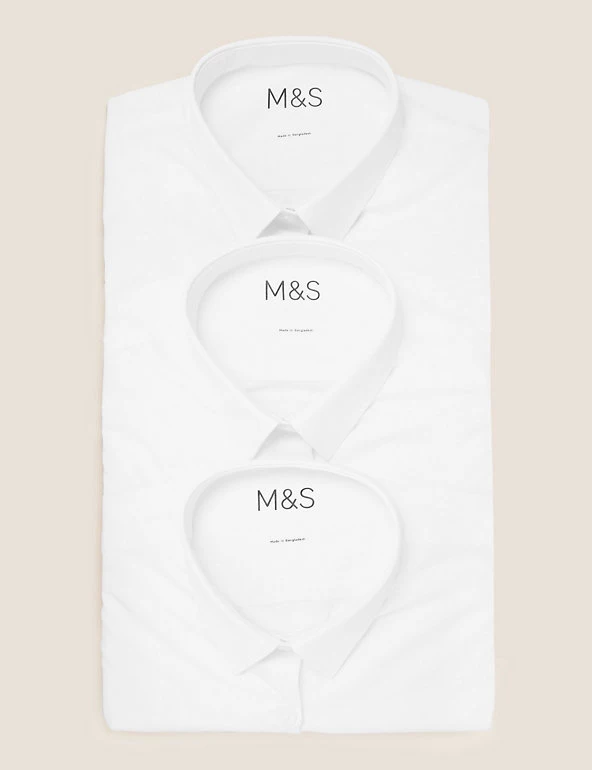 3pk Girls' Slim Fit Easy Iron School Shirts (2-16 Yrs) 7 3pk Girls' Slim Fit Easy Iron School Shirts (2-16 Yrs) - Image 5