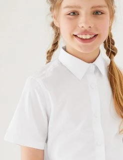 M&S Collection Girls' 5pk Regular Fit Easy To Iron School Shirts (2-18 Yrs) -School Uniform Sales Store SD 04 T76 5953 Z0 X EC 1