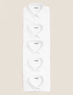 M&S Collection Girls' 5pk Regular Fit Easy To Iron School Shirts (2-18 Yrs) -School Uniform Sales Store SD 04 T76 5953 Z0 X EC 7