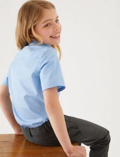 M&S Collection 2pk Girls' Slim Fit Non-Iron School Shirts (2-18 Yrs) -School Uniform Sales Store SD 04 T76 5984 E0 X EC 2
