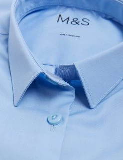 M&S Collection 2pk Girls' Slim Fit Non-Iron School Shirts (2-18 Yrs) -School Uniform Sales Store SD 04 T76 5984 E0 X EC 8