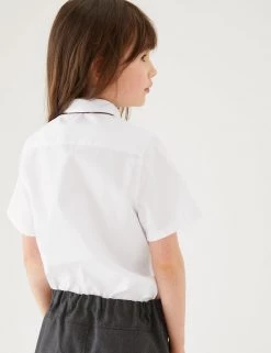 M&S Collection 2pk Girls' Slim Fit Non-Iron School Shirts (2-18 Yrs) -School Uniform Sales Store SD 04 T76 5984 Z0 X EC 2