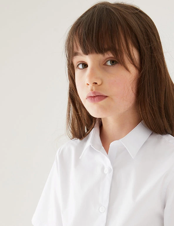 M&S Collection 2pk Girls' Skinny Fit School Shirts (2-18 Yrs) 5 M&S Collection 2pk Girls' Skinny Fit School Shirts (2-18 Yrs) - Image 3
