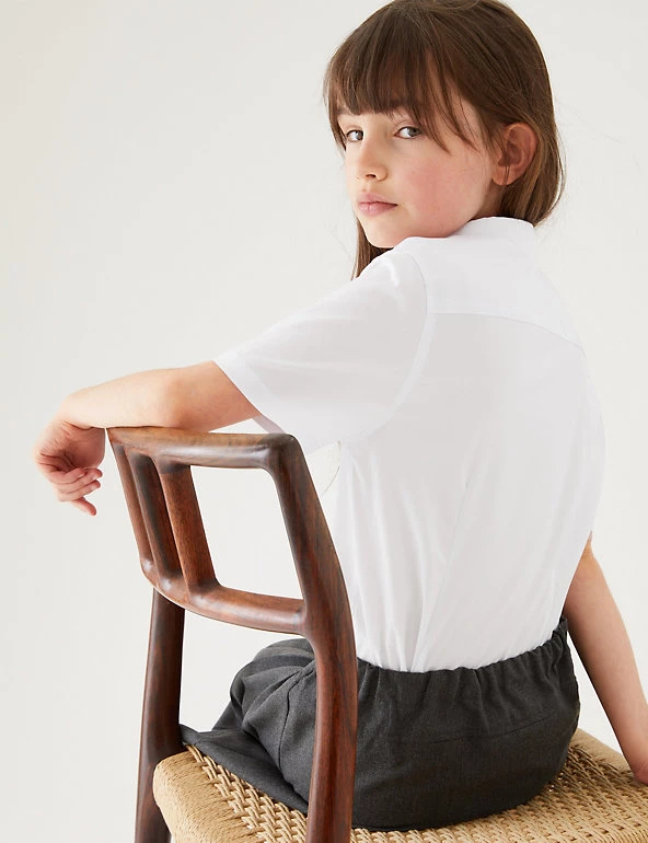 M&S Collection 2pk Girls' Skinny Fit School Shirts (2-18 Yrs) 6 M&S Collection 2pk Girls' Skinny Fit School Shirts (2-18 Yrs) - Image 4