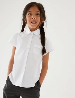 M&S Collection 2pk Regular Fit Easy To Iron School Shirts (2-14 Yrs)