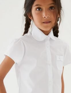 M&S Collection 2pk Regular Fit Easy To Iron School Shirts (2-14 Yrs) -School Uniform Sales Store SD 04 T76 5992 Z0 X EC 1