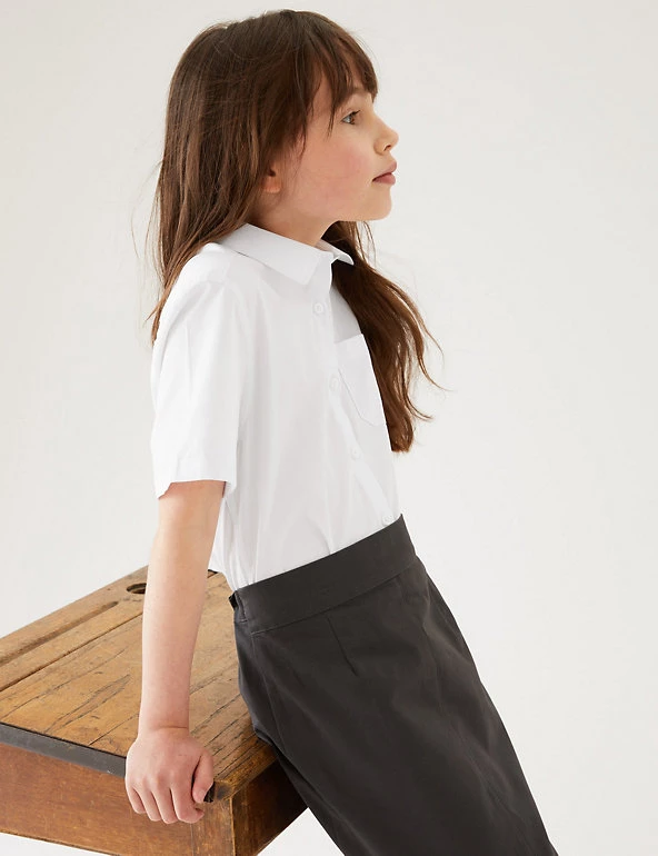 M&S Collection 2pk Girls’ Slim Fit Pure Cotton School Shirts (2-18 Yrs) 3 M&S Collection 2pk Girls’ Slim Fit Pure Cotton School Shirts (2-18 Yrs)
