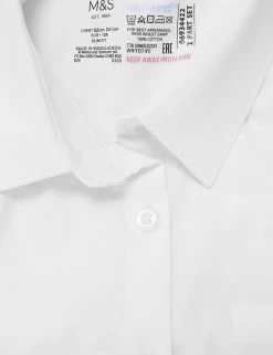 M&S Collection 2pk Girls’ Slim Fit Pure Cotton School Shirts (2-18 Yrs) 12 M&S Collection 2pk Girls’ Slim Fit Pure Cotton School Shirts (2-18 Yrs) -School Uniform Sales Store SD 04 T76 5996S Z0 X EC 3