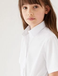 M&S Collection 3pk Girls’ Adaptive Easy Iron School Shirts (3-18 Yrs) -School Uniform Sales Store SD 04 T76 5998 Z0 X EC 1