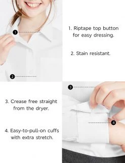 M&S Collection Shirts 2pk Girls' Slim Fit Non-Iron School Blouses (2-16 Yrs) -School Uniform Sales Store SD 04 T76 6020 Z0 X EC 6