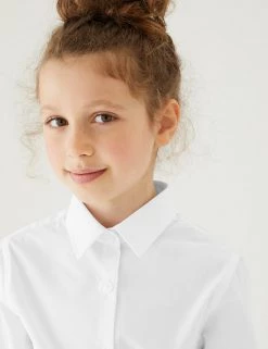 M&S Collection 3pk Girls' Longer Length Easy Iron School Shirts (4-18 Yrs) -School Uniform Sales Store SD 04 T76 6023L Z0 X EC 1