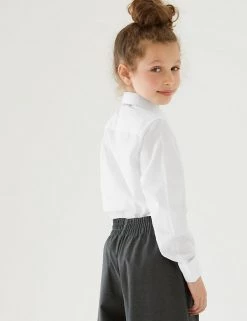 M&S Collection 3pk Girls' Plus Fit Easy Iron School Shirts (4-18 Yrs) -School Uniform Sales Store SD 04 T76 6023P Z0 X EC 2