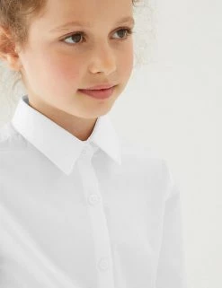 M&S Collection 3pk Girls' Easy Iron School Shirts (2-16 Yrs) -School Uniform Sales Store SD 04 T76 6023 Z0 X EC 1