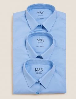 M&S Collection 3pk Girls' Slim Fit Easy Iron School Shirts (2-16 Yrs) -School Uniform Sales Store SD 04 T76 6024 E0 X EC 7