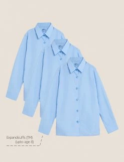 M&S Collection 3pk Girls' Slim Fit Easy Iron School Shirts (2-16 Yrs) -School Uniform Sales Store SD 04 T76 6024 E0 X EC 90
