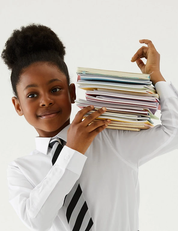 M&S Collection 5pk Girls' Regular Fit Easy To Iron Shirts (2-18 Yrs) 3 M&S Collection 5pk Girls' Regular Fit Easy To Iron Shirts (2-18 Yrs)