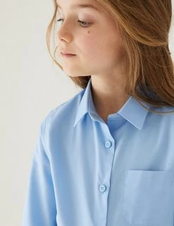 M&S Collection 2pk Girls' Non-Iron School Shirts (2-18 Yrs) -School Uniform Sales Store SD 04 T76 6037 E0 X EC 1