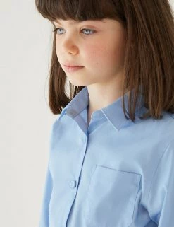 M&S Collection 2pk Girls' Slim Fit Non-Iron School Shirts (2-18 Yrs) -School Uniform Sales Store SD 04 T76 6040 E0 X EC 1