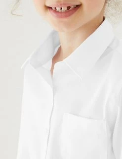 M&S Collection 2pk Girls' Slim Fit Non-Iron School Shirts (2-18 Yrs) -School Uniform Sales Store SD 04 T76 6040 Z0 X EC 1