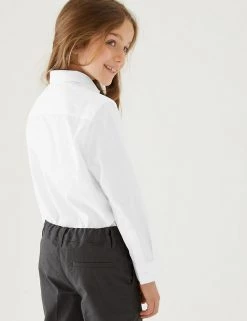 M&S Collection 2pk Girls' Slim Fit Pure Cotton School Shirts (2-18 Yrs) -School Uniform Sales Store SD 04 T76 6056S Z0 X EC 2