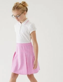 M&S Collection Dresses Girls' 2 In 1 Gingham Pleated School Dress (2-14 Yrs) -School Uniform Sales Store SD 04 T76 6475 A0 X EC 0