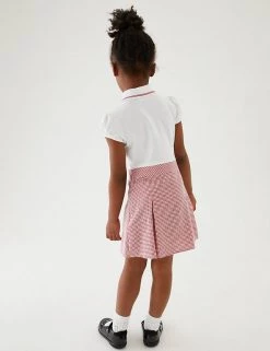 M&S Collection Dresses Girls' 2 In 1 Gingham Pleated School Dress (2-14 Yrs) -School Uniform Sales Store SD 04 T76 6475 B0 X EC 2