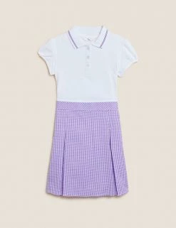 M&S Collection Dresses Girls' 2 In 1 Gingham Pleated School Dress (2-14 Yrs) -School Uniform Sales Store SD 04 T76 6475 G0 X EC 90
