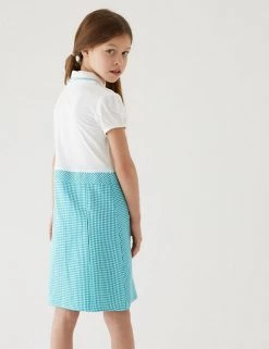 M&S Collection Dresses Girls' 2 In 1 Gingham Pleated School Dress (2-14 Yrs) -School Uniform Sales Store SD 04 T76 6475 J0 X EC 2