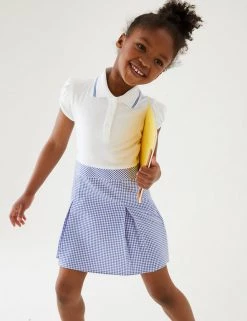 M&S Collection Dresses Girls' 2 In 1 Gingham Pleated School Dress (2-14 Yrs) -School Uniform Sales Store SD 04 T76 6475 O4 X EC 0