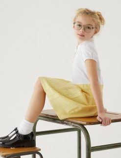 M&S Collection Dresses Girls' 2 In 1 Gingham Pleated School Dress (2-14 Yrs) -School Uniform Sales Store SD 04 T76 6475 R0 X EC 0