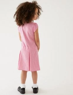 M&S Collection Dresses Girls' Gingham Pleated School Dress (2-14 Yrs) -School Uniform Sales Store SD 04 T76 6477 A0 X EC 2