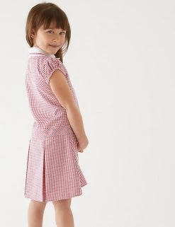 M&S Collection Dresses Girls' Gingham Pleated School Dress (2-14 Yrs) -School Uniform Sales Store SD 04 T76 6477 B0 X EC 2