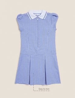 M&S Collection Dresses Girls' Gingham Pleated School Dress (2-14 Yrs) -School Uniform Sales Store SD 04 T76 6477 O4 X EC 90