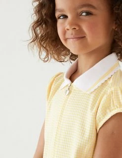 M&S Collection Dresses Girls' Gingham Pleated School Dress (2-14 Yrs) -School Uniform Sales Store SD 04 T76 6477 R0 X EC 1